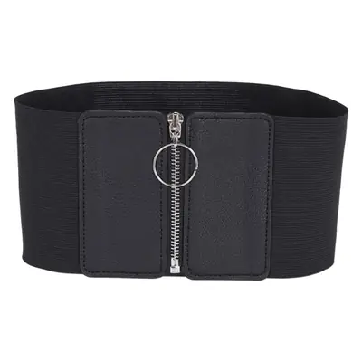 Women's Brown Zipper Waist Belt with Ring Closure