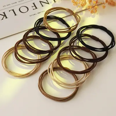 Women's Rubber Hair Rope with Leather Cover