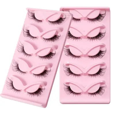 Pink Cross-Border False Eyelashes 5 Pairs Wholesale