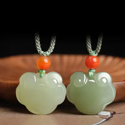 Afghan Jade Ping An Ruyi Lock Pendant for Boys Girls
