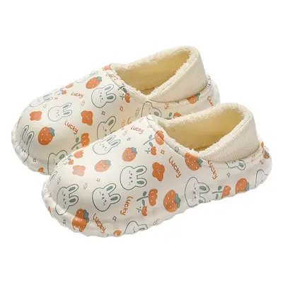 Women Winter White Plush Slipper Warm Anti-Slip