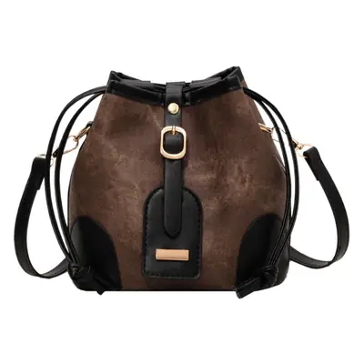 Women's Autumn Winter Contrast Color Bucket Bag