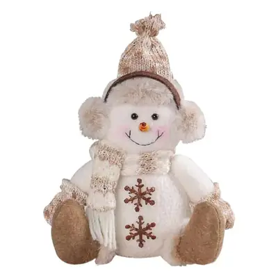 Christmas Snowman Doll Warm Brown Knitted Rudolph Ornament