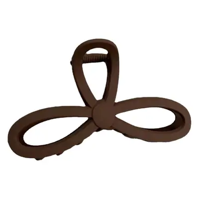 Milk Curry Color Frosted Bow Hair Clip Large Grab