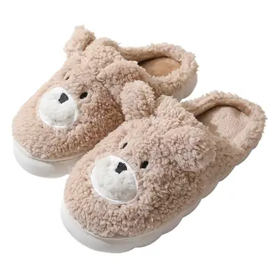 2023 Winter New Cute Cartoon Bear Cotton Slippers Home Wholesale Women's Thick Soled Indoor Home Stuffed Slippers