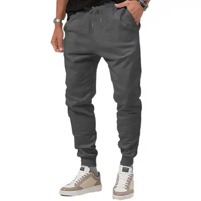 Men's Black Jogger Pants with Drawstring Waist