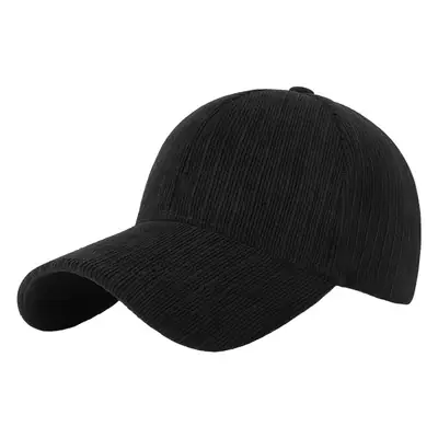 Men Striped Beige Baseball Cap Windproof Warm