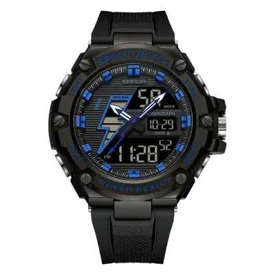 Sanda Lightning Multi-Function Luminous Watch for Men Gold Black