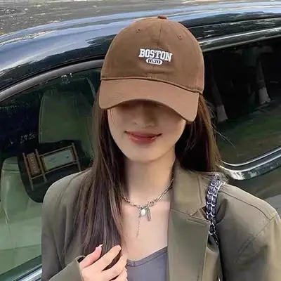 Black Peaked Cap Sun Hat for Men Korean Style
