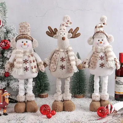 Christmas Snowman Retractable Doll New Knitted Elk