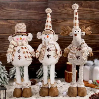 Christmas Snowmen Retractable Dolls Knitted Elf Decor