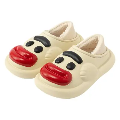 Women Plush Sausage Slippers Winter Warm Non-Slip