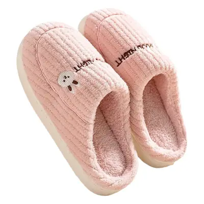 Cotton slippers women's autumn and winter home daily warm non-slip confinement cotton slippers slip-on thick-soled woolen slippers wholesale
