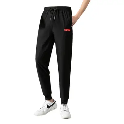 Men's Black Slim Fit Thermal Lining Sweatpants Large