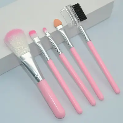 Foreign Trade 5-Piece Makeup Brushes Set Pink Silver