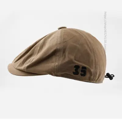 Men's Navy Blue Japanese Peaked Cap Drawstring