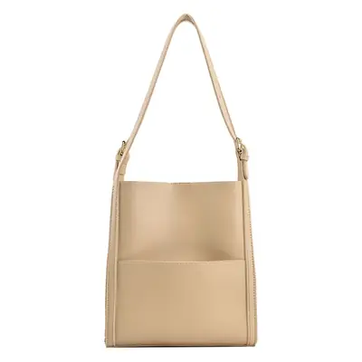 Women's Large Capacity Shoulder Messenger Bag Cream Gold