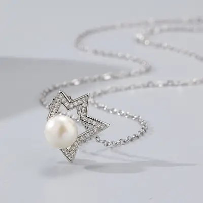 Korean Fashion Star Pearl Pendant Necklace for Women