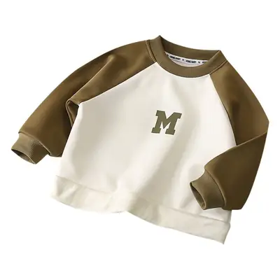 2026 Boys' Korean Style Sweatshirt T-Shirt Brown Blue