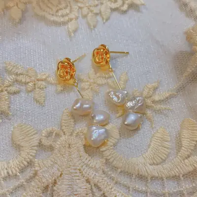 Rose Gold Pearl Earrings for Women Elegant Luxury