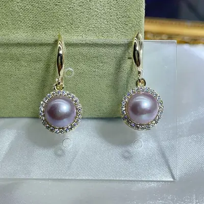 Pearl Earrings Bird's Nest Design Gold Plated 2024