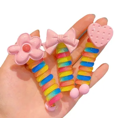 Rainbow Hair Ring for Girls 3-6 Years