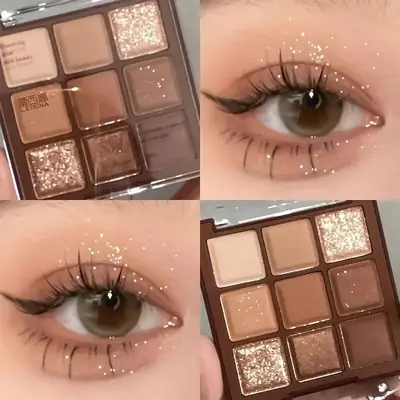 Love mocha chocolate nine-color eyeshadow plate matte pearlescent