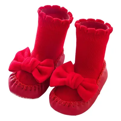 Pink Bow Baby Socks Spring Autumn Girls Floor Socks