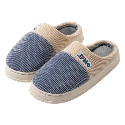 Men Winter Cotton Slipper Navy Beige Plus Size Non-Slip