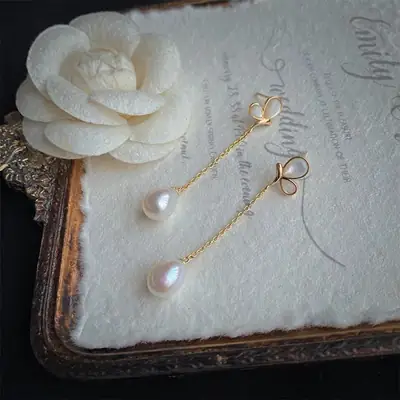 Butterfly Pearl Earrings for Women 925 Silver
