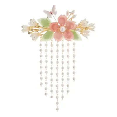 Fresh Flower Butterfly Hairpin with Tassels for Women