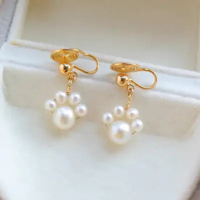 Pearl Ear Clip for Women French Style