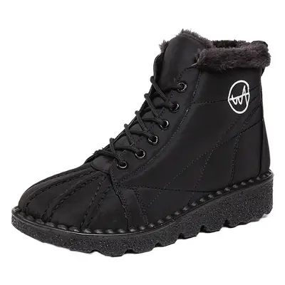 Women's Fleece Lined Waterproof Snow Boots Black