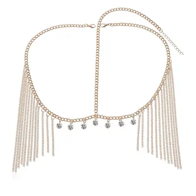 Gold Diamond Tassel Hair Band Chain Jewelry