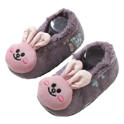 Winter Warm Fleece-Lined Floor Shoes Baby Non-Slip Floor Socks Children's Toddler Shoes Cute Cartoon Baby Indoor Shoes