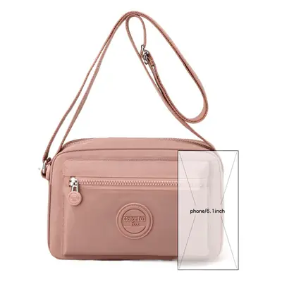 Women's Pink Crossbody Bag with Zipper