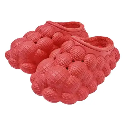 Pink Wooly Women Winter Slippers Non-Slip Warm Indoor