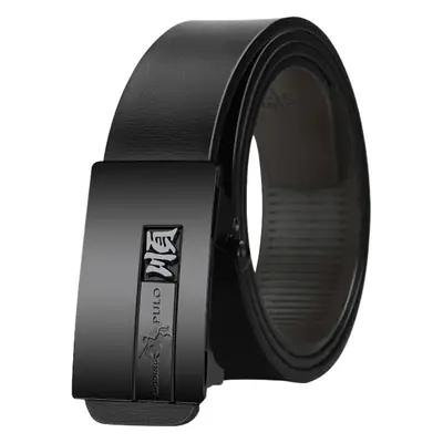 Paul New Men Black Leather Belt with Automatic Buckle