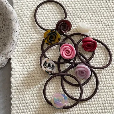 Rose Acetate Hair Bands for Women 2023 New French Retro Design