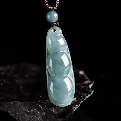 Natural Jade Blue Water Pendant for Men Women