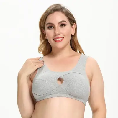 Adjustable Seamless V-Neck Cotton Wireless Sports Bra