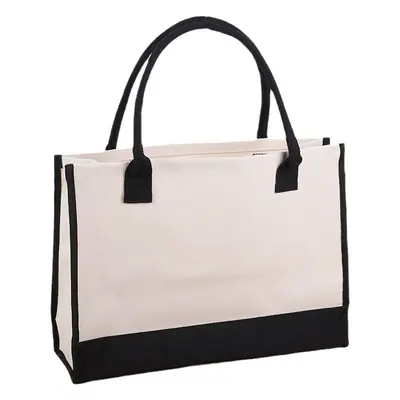 Printed Canvas Shoulder Bag Women Large Capacity Festive Christmas Design