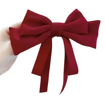 Red & White Bow Hairpin for Women