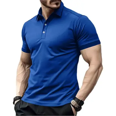 Men's White Polo Shirt Short Sleeve Summer Wear
