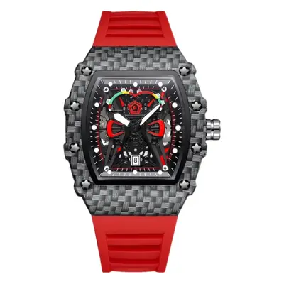 Guberson Men's Red Black Diamond Watch
