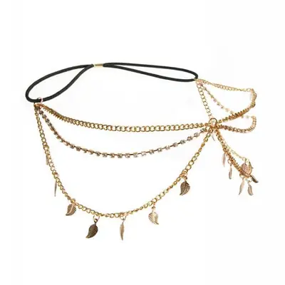 Golden Multi-Layer Tassel Hair Band for Women