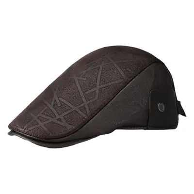 Middle-aged Men Winter Warm Leather Cap Beret