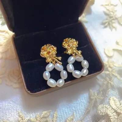 Roman Style Pearl Earrings for Women 925 Silver