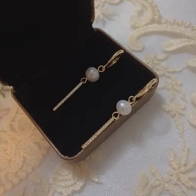 14k Gold Pearl Earrings for Women
