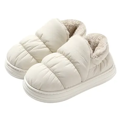 Women's White Warm Fleece Slippers